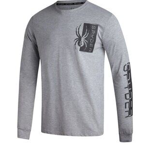 NEW SPYDER Mens Split Logo Long Sleeve - Heather Grey